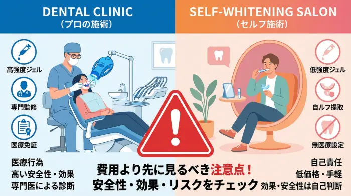 歯科とサロン（セルフ）は何が違う？費用より先に見るべき注意点