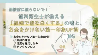 【知恵袋】「綿棒で歯を白くする」の嘘と、お金をかけない第一印象UP術【面接前に知っておこう】