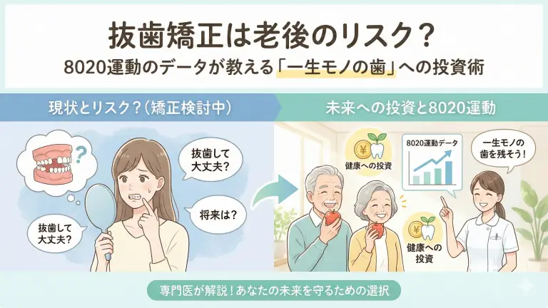 抜歯矯正は老後のリスク？8020運動のデータが教える「一生モノの歯」への投資術