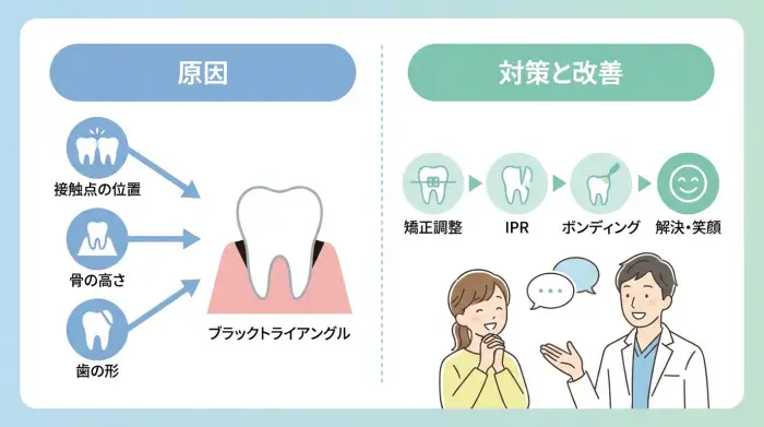 ブラックトライアングルは「理由がある」。だから対策も選べる