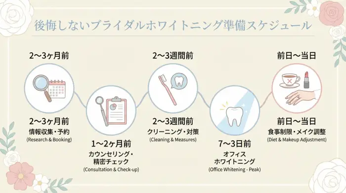 【最重要】結婚式から逆算！後悔しないブライダルホワイトニング準備スケジュール