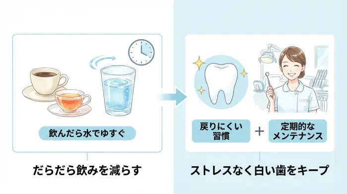 コーヒーやお茶をやめずに“色戻り”を減らすコツ