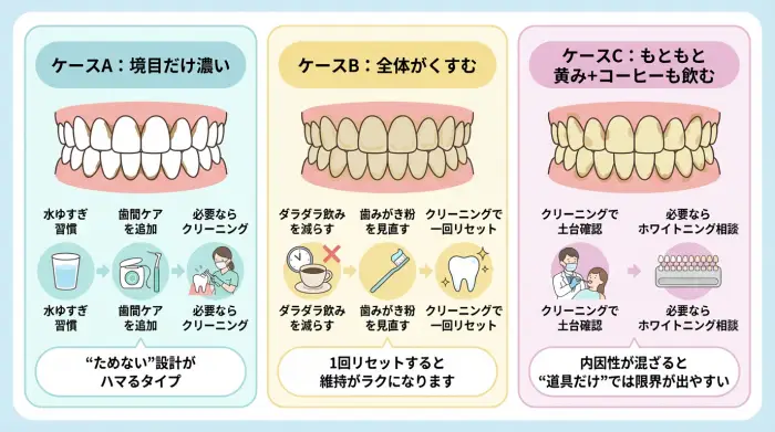 コーヒーの黄ばみ改善の“最短ルート”はこのパターンかも