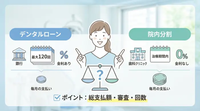 【徹底比較】デンタルローン vs 院内分割、あなたに合うのはどっち？