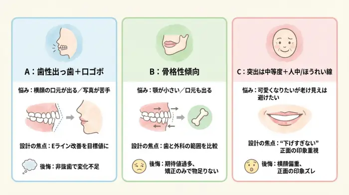 同じ“出っ歯”でも、ゴール設計で満足度が変わる