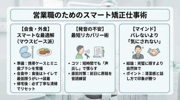 営業職のための「矯正中」仕事攻略:バレずに・詰まずに・成果を落とさない