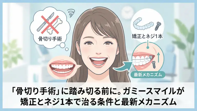 「骨切り手術」に踏み切る前に。ガミースマイルが矯正とネジ1本で治る条件と最新メカニズム