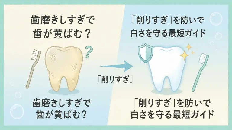 歯磨きしすぎで歯が黄ばむ？「削りすぎ」を防いで白さを守る最短ガイド