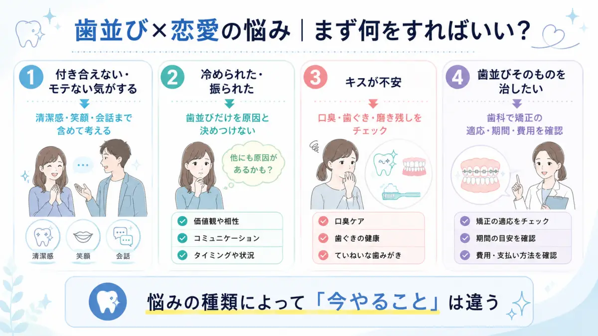 歯並び×恋愛の悩み|まず何をすればいい?