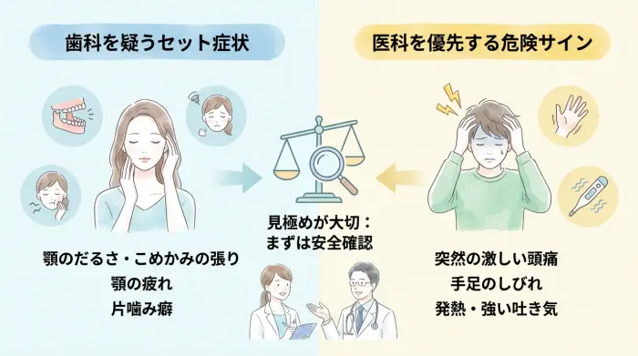 歯並びの影響“かもしれない”頭痛・肩こり：他の原因との見分け方