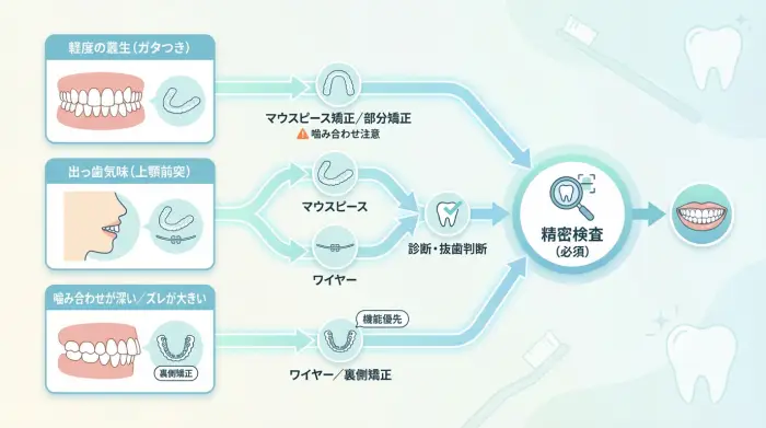 ケーススタディ：歯並びの悩み別「現実的な最短ルート」