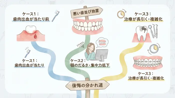 悪い歯並び放置でよくある「後悔の分かれ道」3パターン