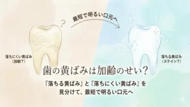 歯の黄ばみは加齢のせい？「落ちる黄ばみ」と「落ちにくい黄ばみ」を見分けて、最短で明るい口元へ