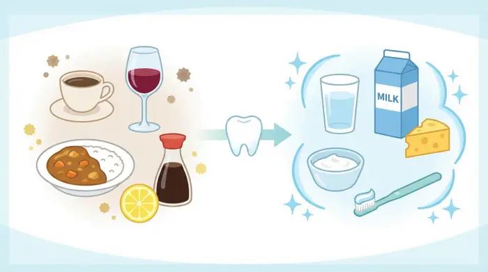 これだけは押さえたい!歯の黄ばみの原因になる「攻めの食べ物」と対策