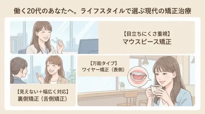 働く20代のあなたへ。ライフスタイルで選ぶ現代の矯正治療