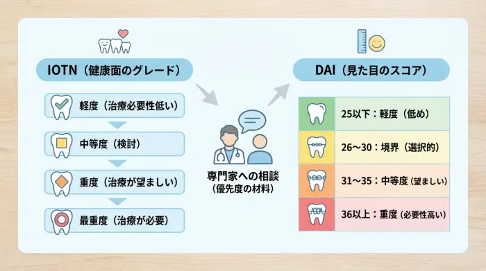 歯科で使われる評価指標（IOTN / DAI）の考え方