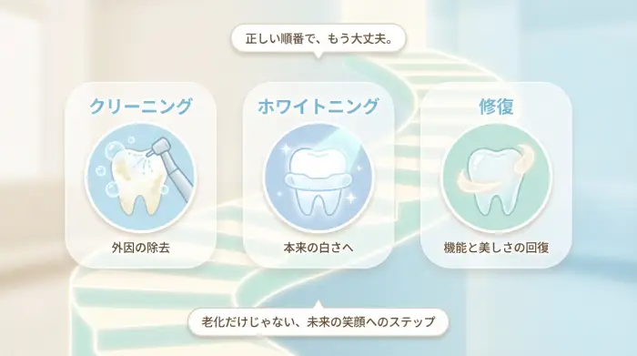 黄ばみはホワイトニングでも修復できる!
