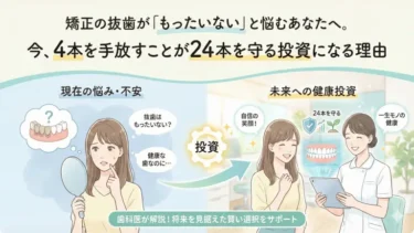 矯正の抜歯が「もったいない」と悩むあなたへ。今、4本を手放すことが24本を守る投資になる理由