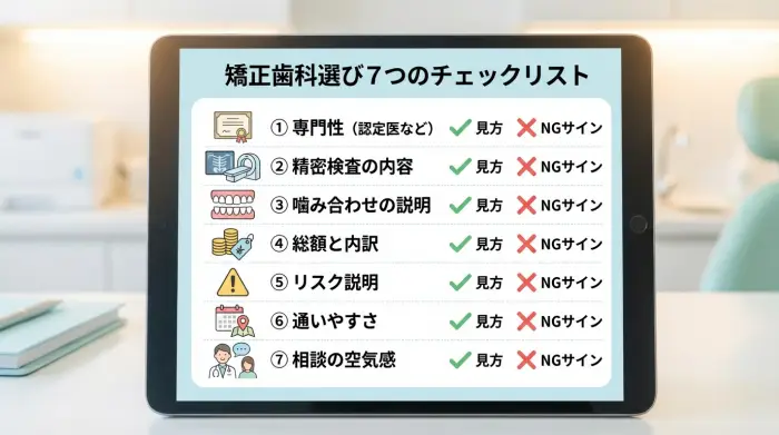【これで迷わない】矯正歯科選び7つのチェックリスト