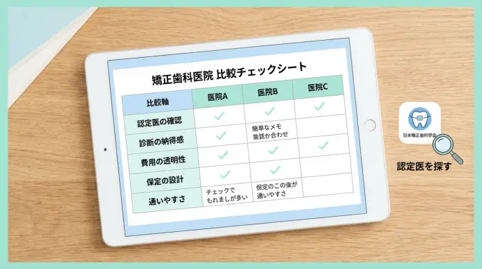 最初のステップ:失敗しない矯正歯科の探し方(比較の軸を固定する)