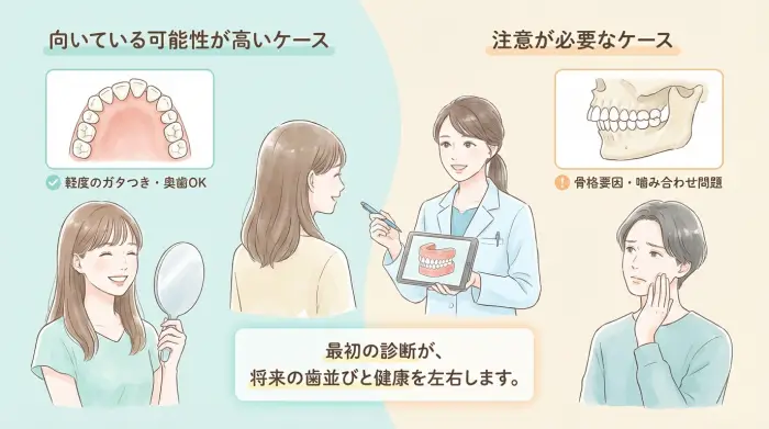 先に結論：「前歯だけの歯列矯正」が向いている人・向いていない人