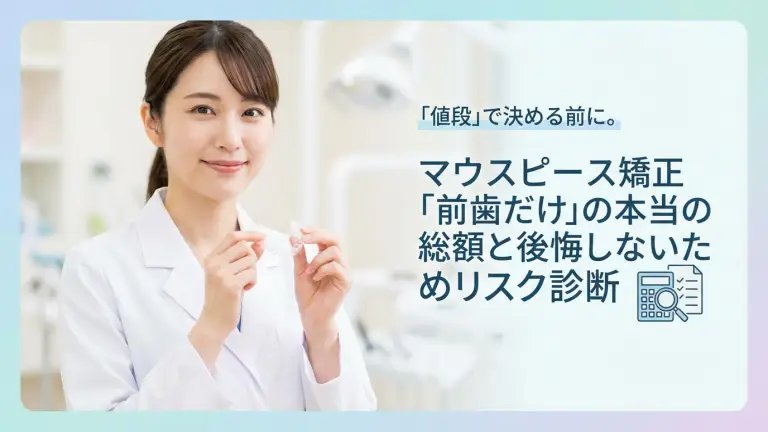 「値段」で決める前に。マウスピース矯正「前歯だけ」の本当の総額と後悔しないためのリスク診断