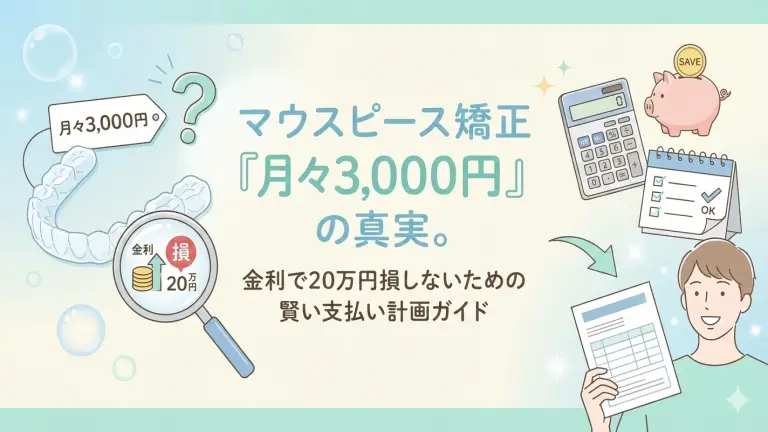 ​マウスピース矯正「月々3,000円」の真実。金利で20万円損しないための賢い支払い計画ガイド