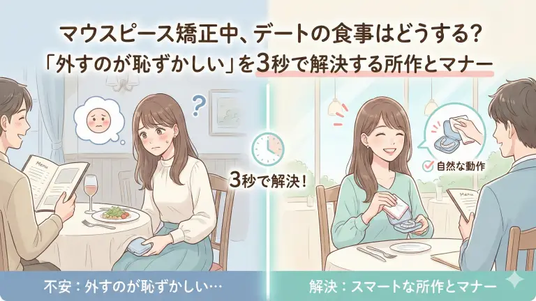 マウスピース矯正中、デートの食事はどうする？「外すのが恥ずかしい」を3秒で解決する所作とマナー