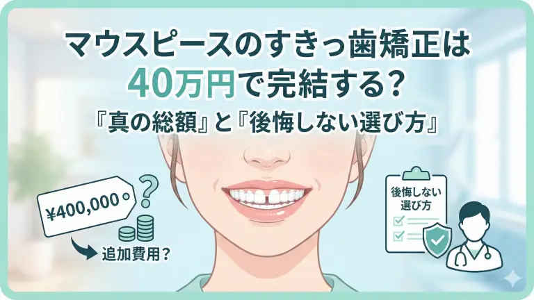 マウスピースのすきっ歯矯正は40万円で完結する？「真の総額」と「後悔しない選び方」