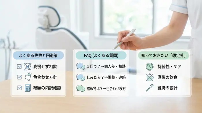 よくある失敗とFAQ（追加費用・しみ・色戻り）—最後の“想定外”をなくす