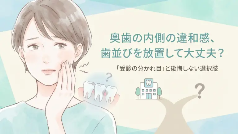 奥歯の内側の違和感、歯並びを放置して大丈夫？「受診の分かれ目」と後悔しない選択肢