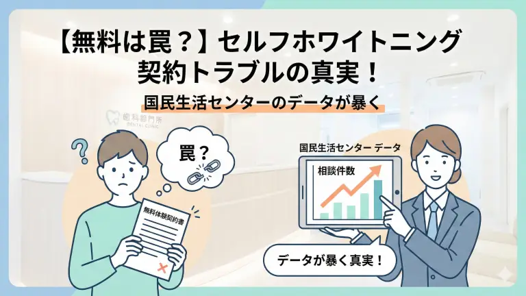 【無料は罠？】セルフホワイトニング契約トラブルの真実！国民生活センターのデータが暴く