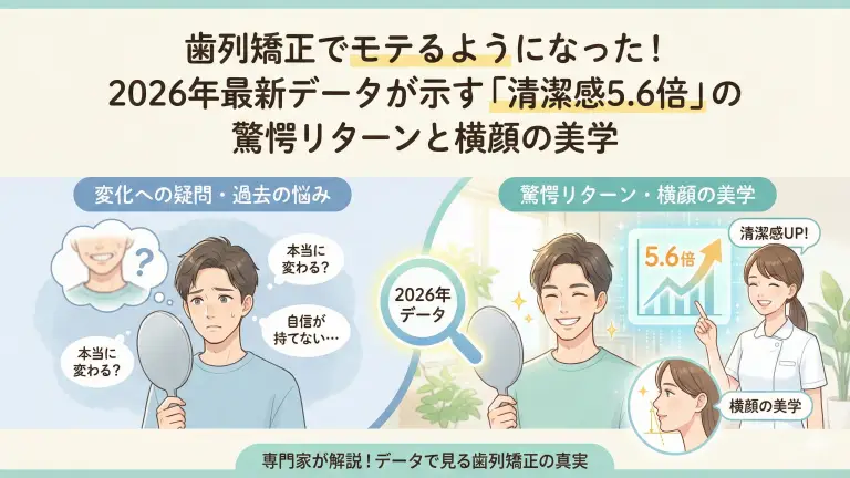 歯列矯正でモテるようになった！2026年最新データが示す「清潔感5.6倍」の驚愕リターンと横顔の美学