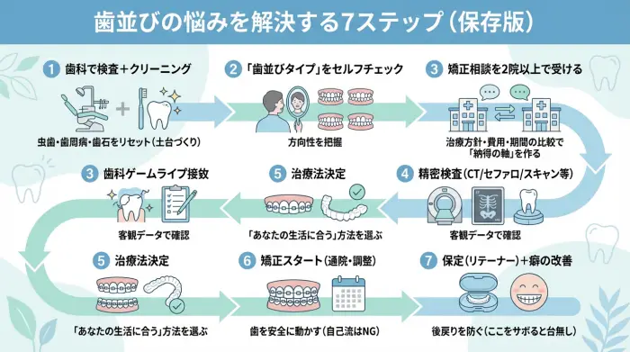 歯列矯正で迷わない「7ステップ」完全ロードマップ(最短ルート)