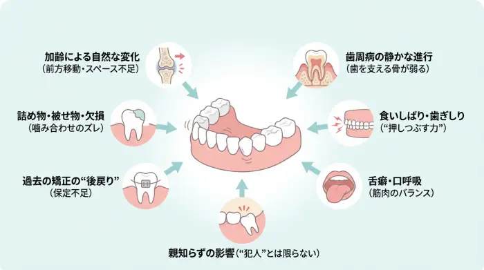 「昔は綺麗だったのに…」30代から下の歯並びが悪化する7つの主な原因