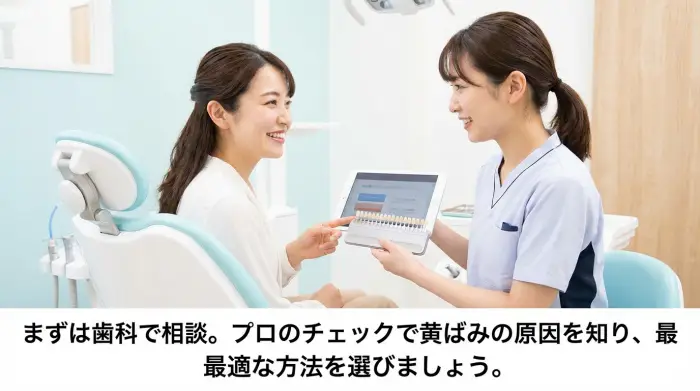 歯の黄ばみを戻すために、今日やるべき「最初の一手」