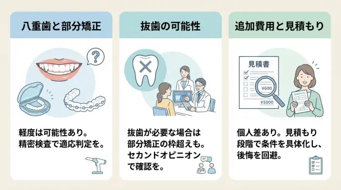 キレイラインでの八重歯矯正でよくある質問（FAQ）