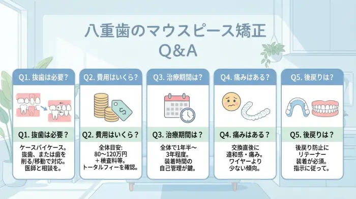 よくある質問：八重歯のマウスピース矯正Q&A