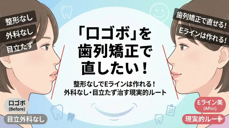 「口ゴボ」を歯列矯正で直したい！整形なしでEラインは作れる！外科なし・目立たず治す現実的ルート