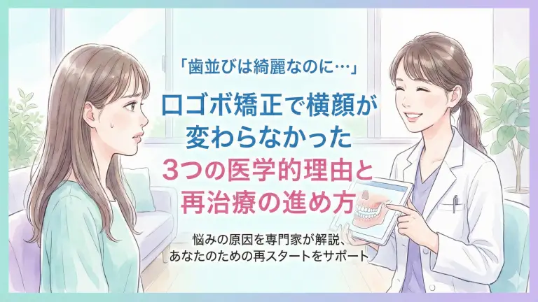 「治らなかった……」口ゴボ矯正で横顔が変わらなかった3つの医学的理由と再治療の進め方