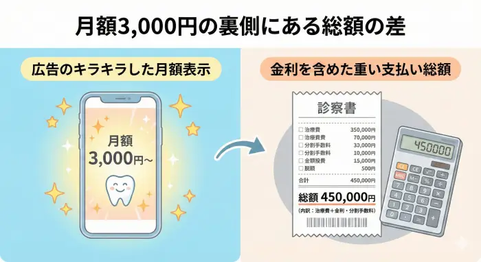 月額3,000円の裏側にある総額の差