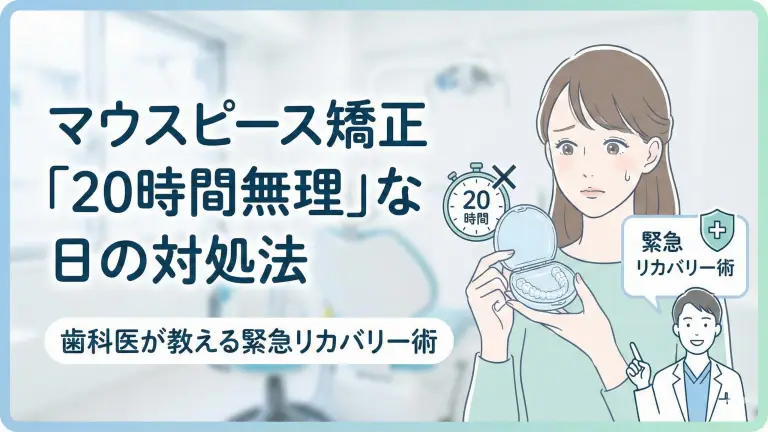 マウスピース矯正「20時間無理」な日の対処法|歯科医が教える緊急リカバリー術