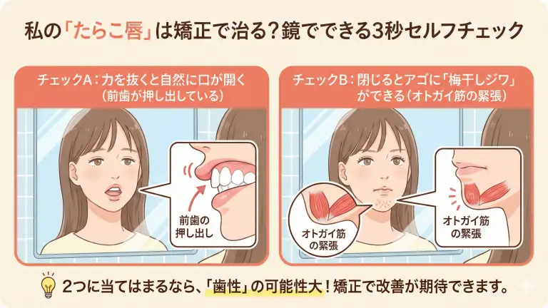 私の「たらこ唇」は矯正で治る？鏡でできる3秒セルフチェック