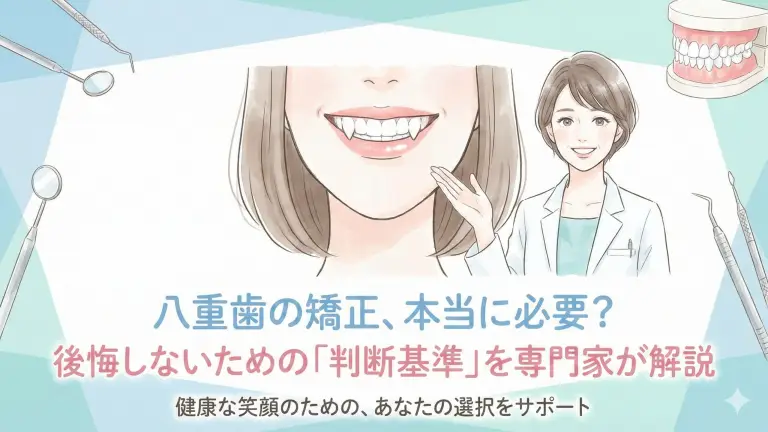 八重歯の矯正、本当に必要？後悔しないための「判断基準」を専門家が解説