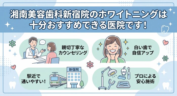 湘南美容歯科新宿院のホワイトニングは十分おすすめできる医院です！