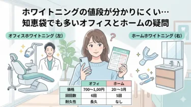 ホワイトニングの値段が分かりにくい…知恵袋でも多いオフィスとホームの違いを解説